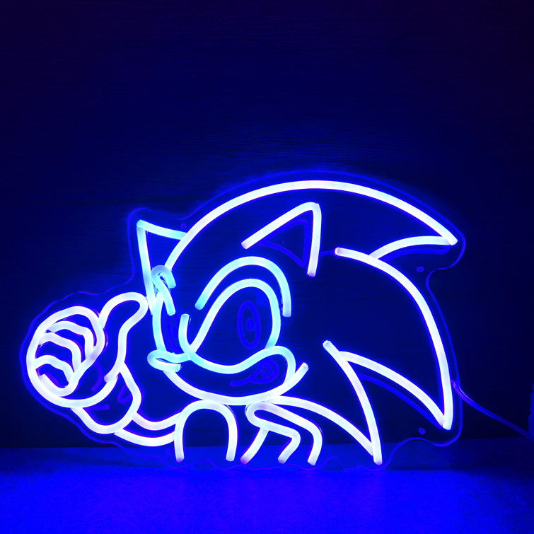 Polarisneon 16 Cute Anime Sonic Neon Sign Handmade Cartoon Sonic